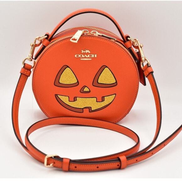 Coach Halloween Pumpkin Canteen Crossbody Bag Purse CW468 2024 Limited NWT NEW - Picture 1 of 16